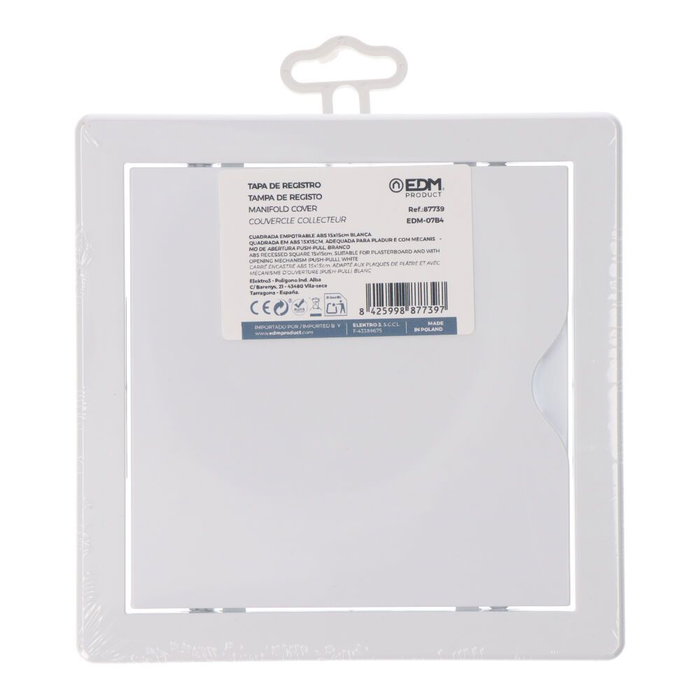 EDM Trappe de visite carrée encastrable ABS 15x15 cm blanche