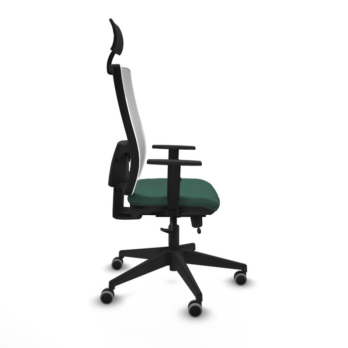 Piqueras y Crespo Chaise de Bureau Horna avec Appui-tête Fixe et Accoudoirs 1D, Vert Bouteille et Blanc