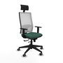 Piqueras y Crespo Chaise de Bureau Horna avec Appui-tête Fixe et Accoudoirs 1D, Vert Bouteille et Blanc