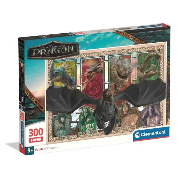 Clementoni Super - How to Train your Dragon Puzzle 300 pièces - 48,5 x 33,5 cm - Jeu d'observation pour enfants Clementoni Super - How to Train your Dragon Puzzle 300 pièces - 48,5 x 33,5 cm - Jeu d'observation pour enfants