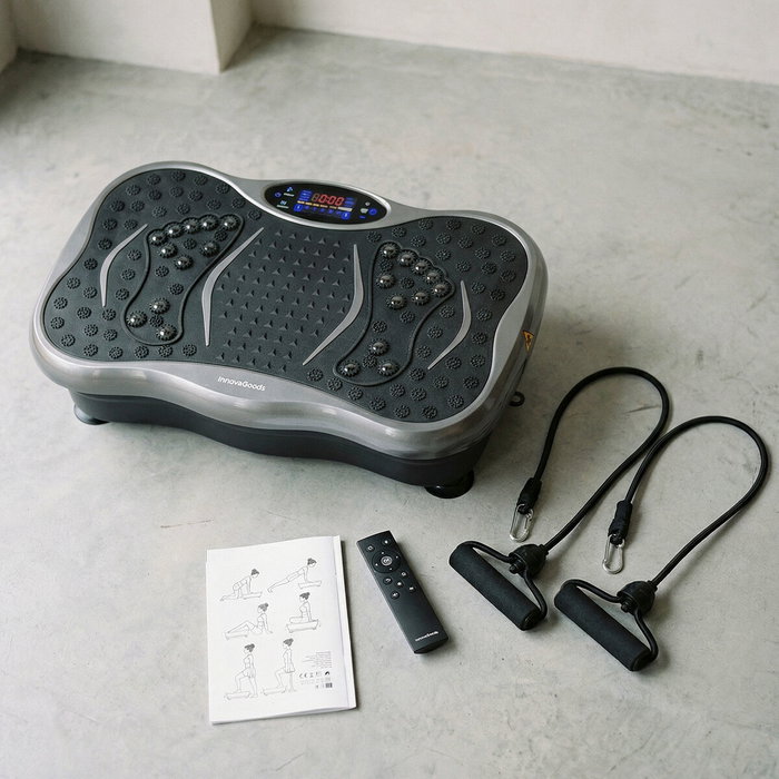 Pack Plateforme Vibrante avec Haut-parleur, Télécommande et Ceinture avec Bandes de Résistance InnovaGoods