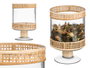 GIFTDECOR Porte-bougie Copa Cylindrique Verre et Rattan
