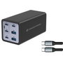 Conceptronic OZUL06BE 200W Chargeur GaN avec câble USB-C
