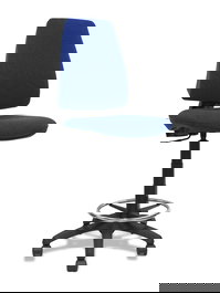 Tabouret Taburete Elche Contact permament de base Tissu Bleu foncé Structure polyamide noire Sans accoudoirs Sans appui-tête Roulettes en nylon 50 mm