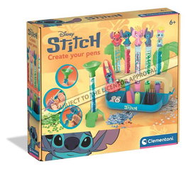Clementoni Laboratoire de stylos Stitch, 5 stylos avec personnages, dimensions 28,88 x 24,95 x 5,45 cm, fonctionne avec 6 piles AAA
