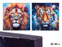GIFTDECOR Lot de 4 Tableaux Lion et Tigre Assortis 80x80cm
