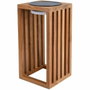 Lumisky CHENNAI Lanterne solaire en bois de teck massif, LED blanc chaud, Marron foncé