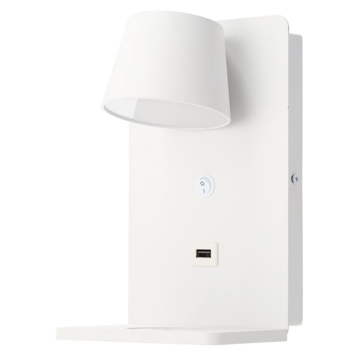 Lumo Applique murale de lecture avec port USB et chargement sans fil 6 W