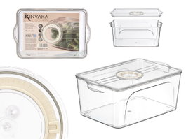Kinvara Organisateur Réfrigérateur à Couvercle Blanc Transparent 30x12x19 cm Plastique (Set de 12)