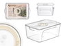 Kinvara Organisateur Réfrigérateur à Couvercle Blanc Transparent 30x12x19 cm Plastique (Set de 12)
