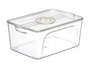 Kinvara Organisateur Réfrigérateur à Couvercle Blanc Transparent 30x12x19 cm Plastique (Set de 12)