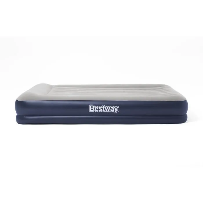 Bestway - Matelas gonflable 2 places - 203 cm x 152 cm x 36 cm - Pompe électrique intégrée - Bleu et gris - Pour camping Bestway - Matelas gonflable 2 places - 203 cm x 152 cm x 36 cm - Pompe électrique intégrée - Bleu et gris - Pour camping
