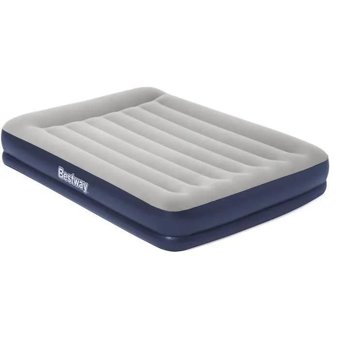 Bestway - Matelas gonflable 2 places - 203 cm x 152 cm x 36 cm - Pompe électrique intégrée - Bleu et gris - Pour camping Bestway - Matelas gonflable 2 places - 203 cm x 152 cm x 36 cm - Pompe électrique intégrée - Bleu et gris - Pour camping