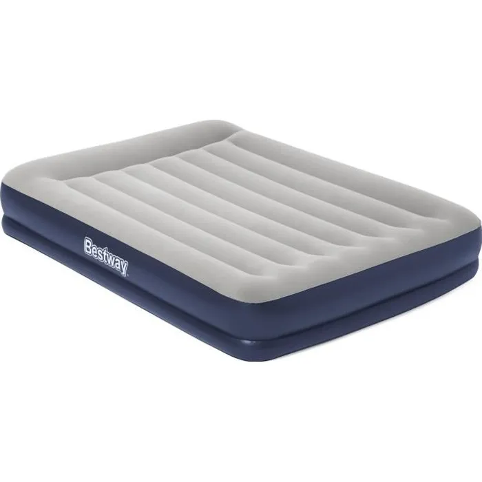Bestway - Matelas gonflable 2 places - 203 cm x 152 cm x 36 cm - Pompe électrique intégrée - Bleu et gris - Pour camping Bestway - Matelas gonflable 2 places - 203 cm x 152 cm x 36 cm - Pompe électrique intégrée - Bleu et gris - Pour camping