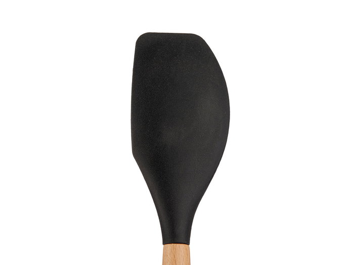 KINVARA Spatule à beurre en silicone noir avec manche en bois