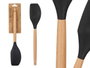 KINVARA Spatule à beurre en silicone noir avec manche en bois
