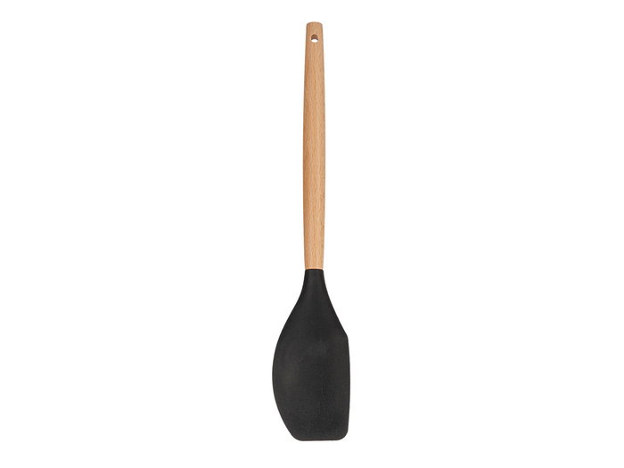 KINVARA Spatule à beurre en silicone noir avec manche en bois