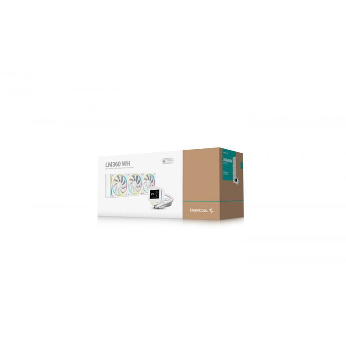 DeepCool LM360 WH Kit de refroidissement liquide 360 mm Blanc avec écran IPS et RGB