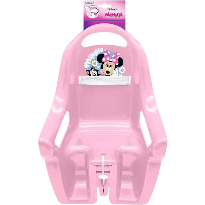 Disney - Porte-poupée pour vélo enfant Minnie Rose - Système de fixation universel avec sangle scratch