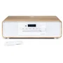 Thomson Micro-chaîne Hi-Fi Bluetooth 75W Blanc Bois - Radio FM/DAB+ CD MP3 USB AUX-IN Égaliseur LCD Télécommande
