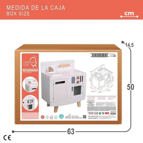 Color Baby - Cuisine en bois pour enfants, dimensions 55 x 30 x 63 cm, MDF et bois, à monter, à partir de 36 mois