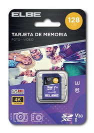 Elbe SD-3128 Carte mémoire SD 128GB Classe U3 V30 pour enregistrement vidéo 4K UHD