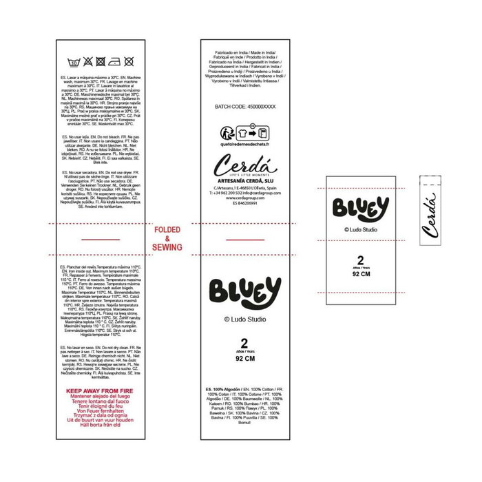 Pyjama Enfant Bluey Beige 45 Pyjama Enfant Bluey Beige 45