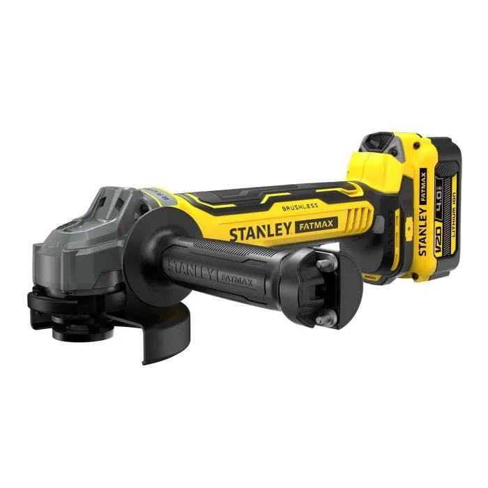 Stanley FatMax Meuleuse d'angle sans fil 18V SFMCG700M2K-QW, moteur Brushless, 125 mm, avec 2 batteries 4Ah et chargeur