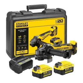 Stanley Fatmax Meuleuse d'angle sans fil 18V Brushless avec 2 batteries 4Ah