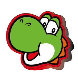 NINTENDO Coussin 3D Super Mario Bros Yoshi 40x40 cm en Microfibre - Accessoire Gaming Décoratif