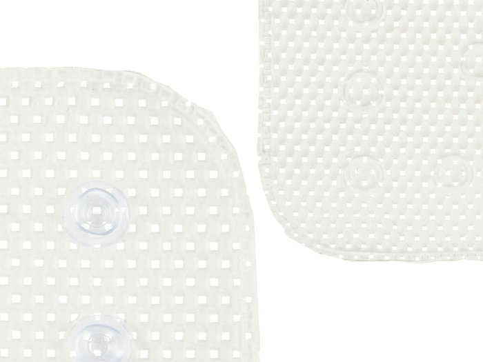 Berilo Tapis de Bain Antidérapant en Caoutchouc Blanc 40 x 69,3 cm (Set de 6)