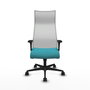 Piqueras Y Crespo Fauteuil Albacete, mécanisme synchro, turquoise et blanc