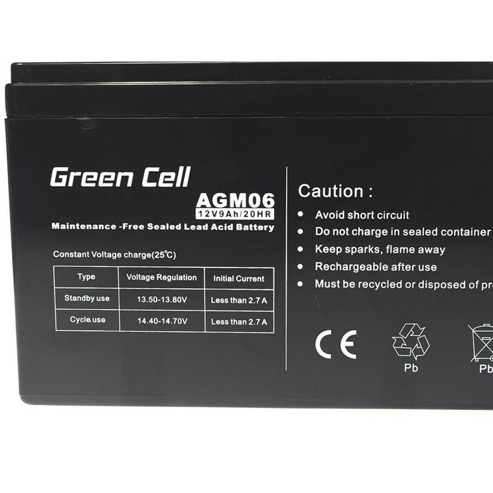 Batterie pour Système d'Alimentation Sans Interruption Green Cell AGM06 9 Ah 12 V Batterie pour Système d'Alimentation Sans Interruption Green Cell AGM06 9 Ah 12 V