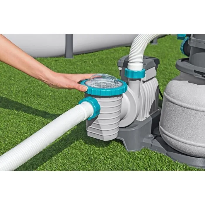 Bestway Pompe de filtration à sable pour piscine hors sol, 6 056 L/h, 42 m3 maximum, avec préfiltre