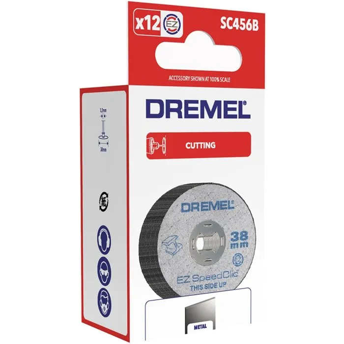 Dremel Lot de 12 Disques EZ SpeedClic ø38mm pour Tronçonnage et Découpe Métal - Épaisseur 1,2 mm