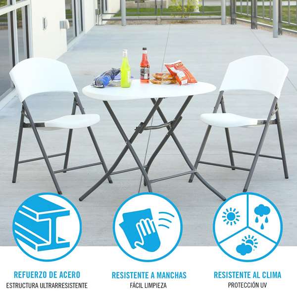 Table d'appoint Lifetime Blanc 83,5 x 73,5 x 83,5 cm Acier Plastique Table d'appoint Lifetime Blanc 83,5 x 73,5 x 83,5 cm Acier Plastique