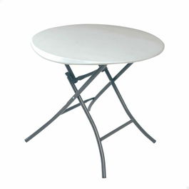 Table Piable Lifetime Blanc Ronde Acier Plastique 83 x 73,5 cm