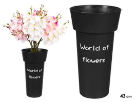 Giftdecor Jarron Florista Noir Plastique 43 x 25 cm (Set de 12)