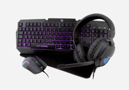 Coolbox Kit Gaming Clavier Souris Casque avec Tapis X-WING 2 Clavier AZERTY Souris 7200 DPI Casque RGB USB