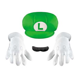 Nintendo - Déguisement enfant Super Mario - Kit Luigi Taille M pour fille et garçon