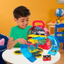 Just Play Disney Junior Mickey Mouse Stow N' Go Garage - Jeu de garage portable avec 2 voitures et piste, anglais, français, allemand, italien, portugais, espagnol - 38857