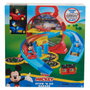 Just Play Disney Junior Mickey Mouse Stow N' Go Garage - Jeu de garage portable avec 2 voitures et piste, anglais, français, allemand, italien, portugais, espagnol - 38857