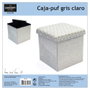 Home Deco Factory CAJA-PUF PLEGABLE GRIS CLARO