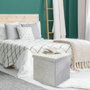 Home Deco Factory CAJA-PUF PLEGABLE GRIS CLARO