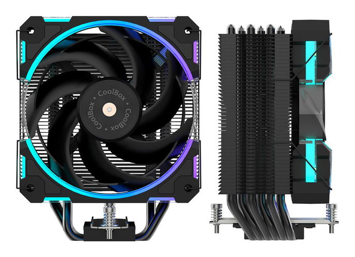 CoolBox H6 Ring ARGB dissipateur de CPU gaming noir