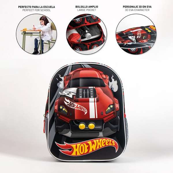 Hot Wheels Mochila Infantil 3D 25 x 31 x 10 cm Gris Enfant 3 Ans Hot Wheels Mochila Infantil 3D 25 x 31 x 10 cm Gris Enfant 3 Ans