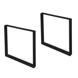 Emuca Jeu de pieds rectangulaires Square pour table, largeur 800mm, Acier, Peint en noir