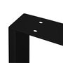 Emuca Jeu de pieds rectangulaires Square pour table, largeur 800mm, Acier, Peint en noir