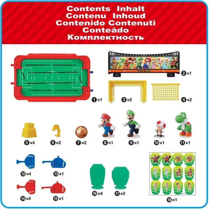 Epoch Games Super Mario Football Striker - Jeu d'action et de réflexion pour 2 à 4 joueurs à partir de 5 ans