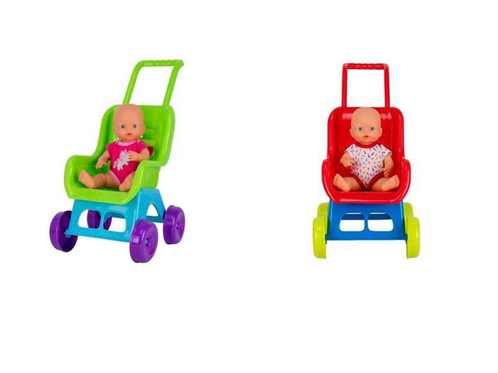 Vicam - Silla mas muñeca vinilo 35 cm 2x1 - Modèles surtidos - Série de 2 poupées en vinyle de 35 cm - Jeu de figurines - Jouet pour enfants 3 à 7 ans